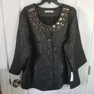 2x Avenue silver blazer with gemstones, like new